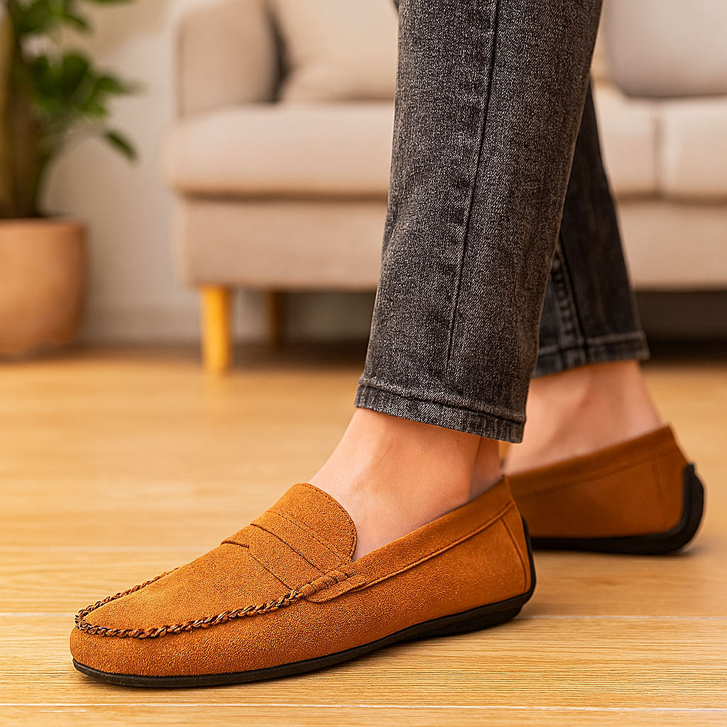 Milano Herren Leder Slipper – Klassische Slip-On Schuhe mit rutschfester Sohle