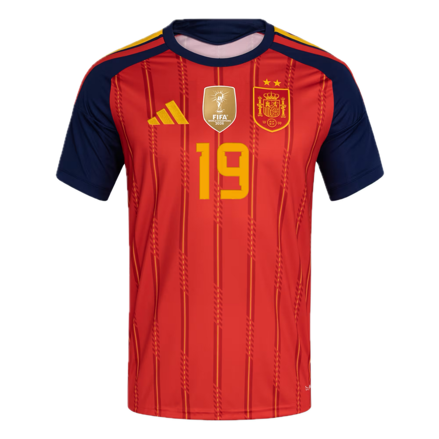 Spagna 2026 LAMINE YAMAL #19 Maglia Casa Campione del Mondo 2 Stelle