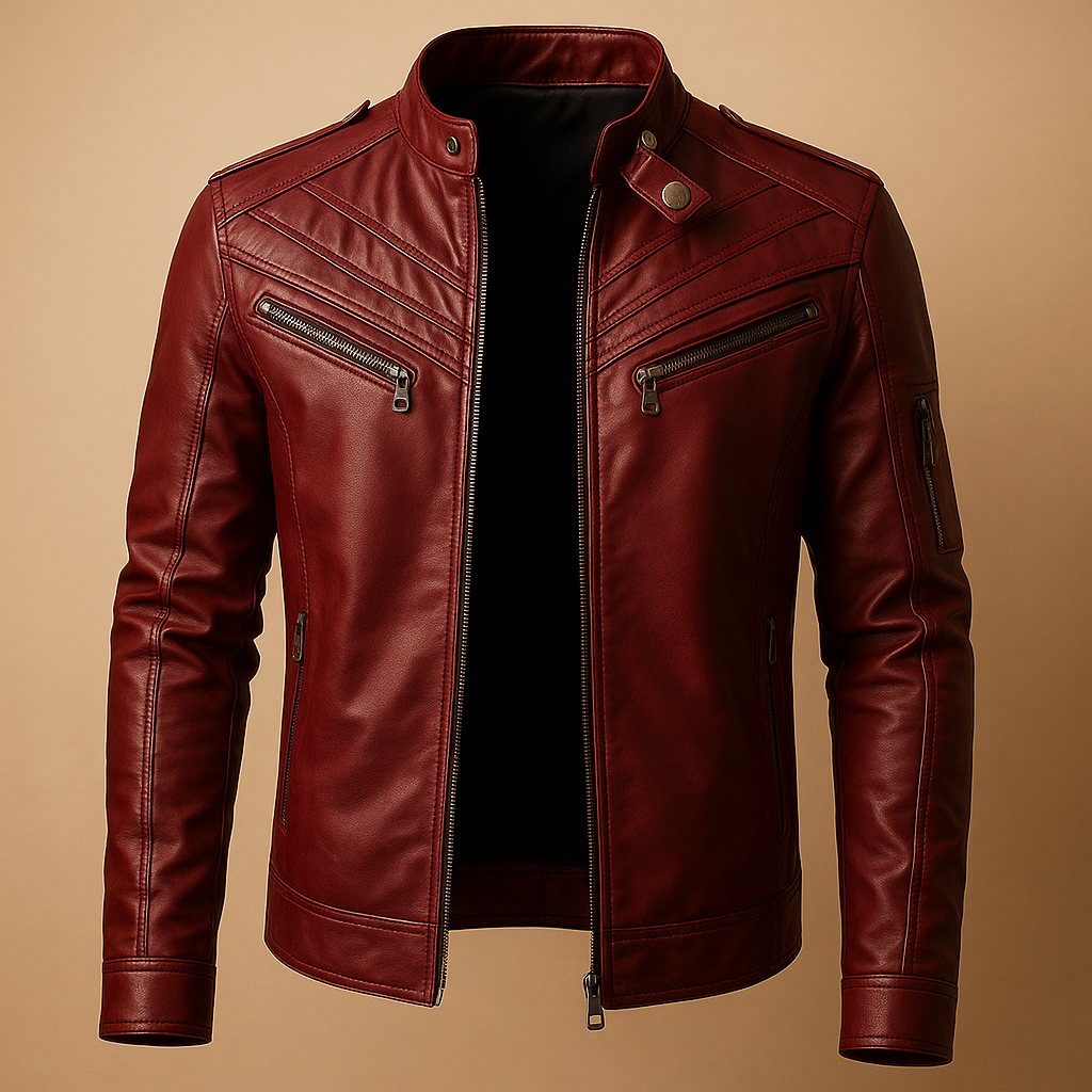 Jasper | Gestepptes Lederjacke mit Stehkragen für Herren