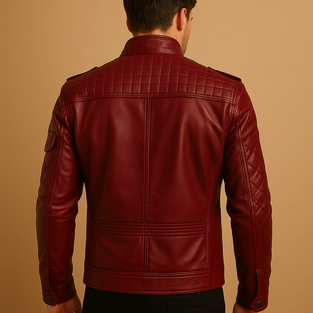 Jasper | Gestepptes Lederjacke mit Stehkragen für Herren