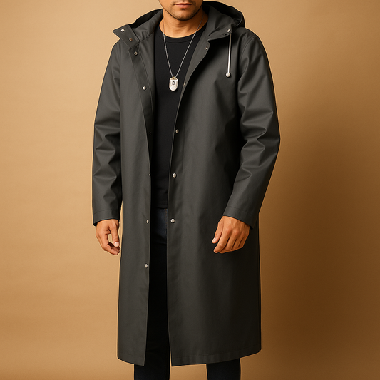 Lange wasserdichte EVA-Regenjacke für Männer | Niels